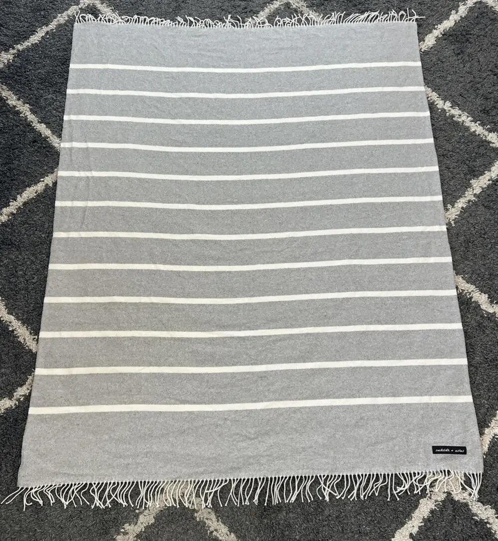 Sackcloth & Ashes Blanket Essentials Vista Grey Cotton Blend Italian Made
